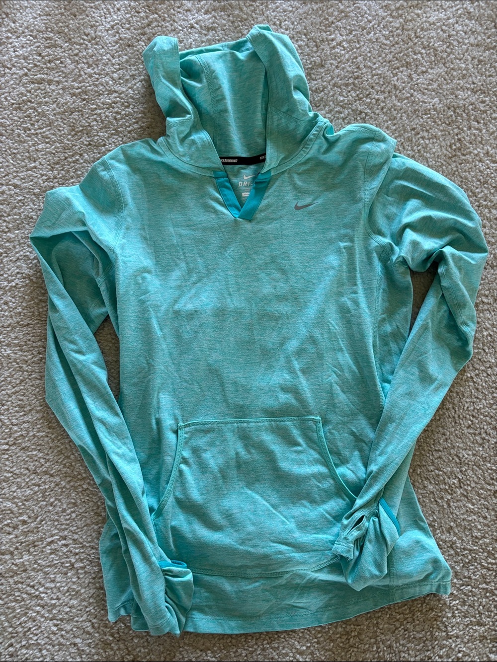 Nike Women’s Teal Hooded Dri-FIT Pullover